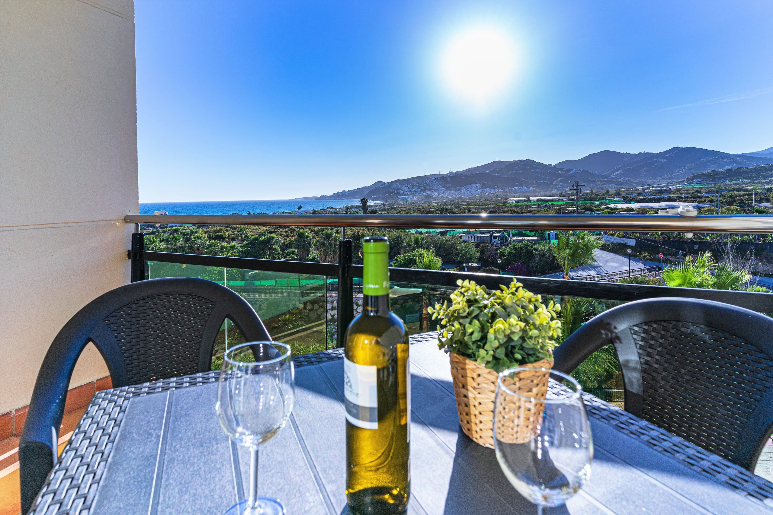 Andaluz Apartments balcony with sea view holiday apartment TOR08